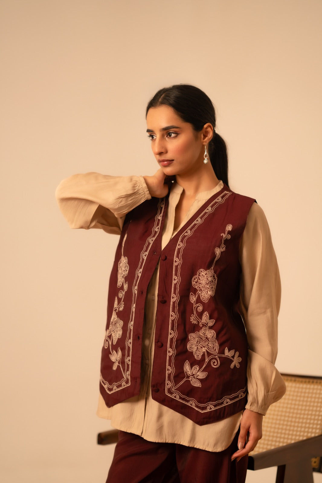 Pure muslin stylish three piece cordset (A1173)