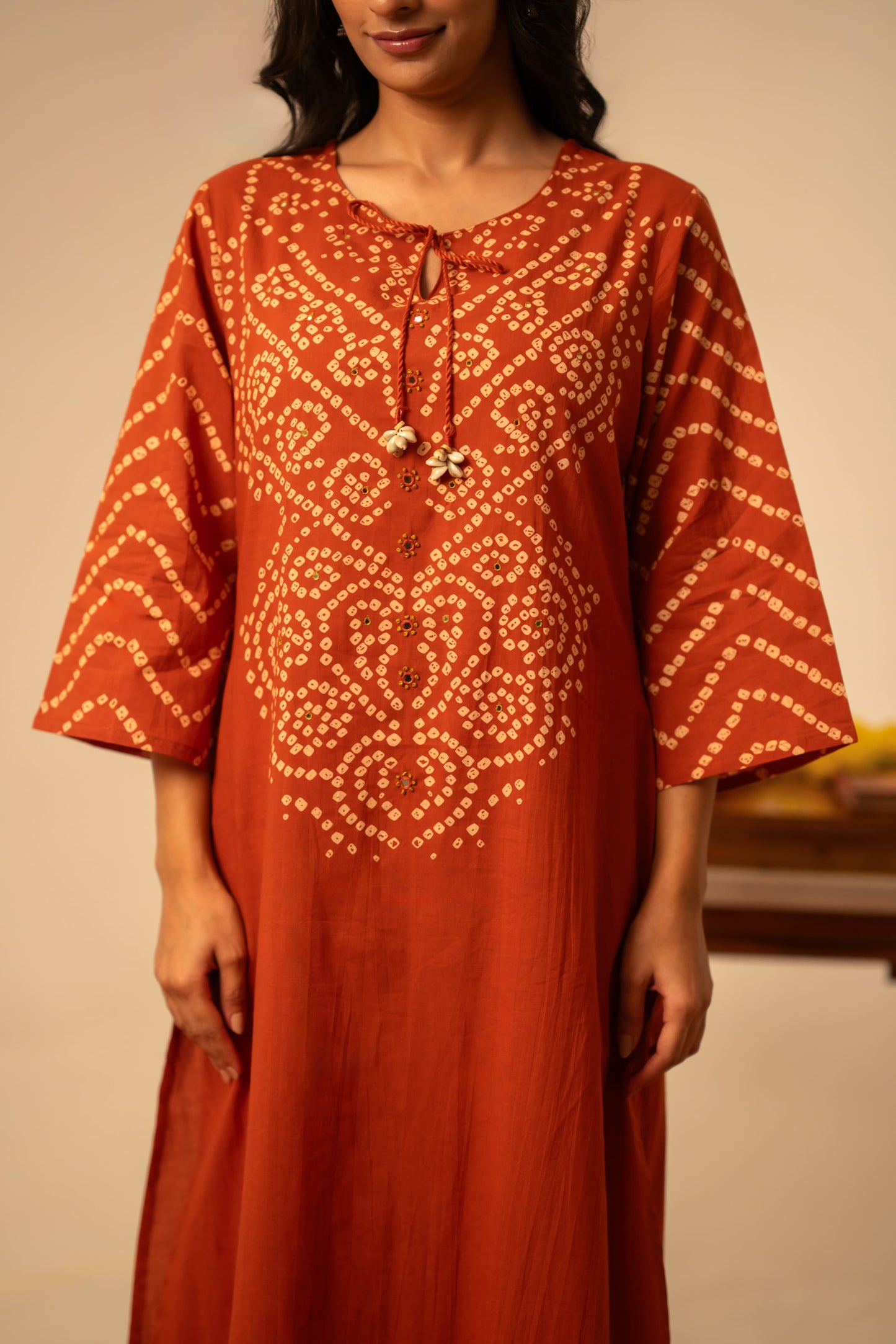 Orange bandani pure cotton three piece set (A1093)