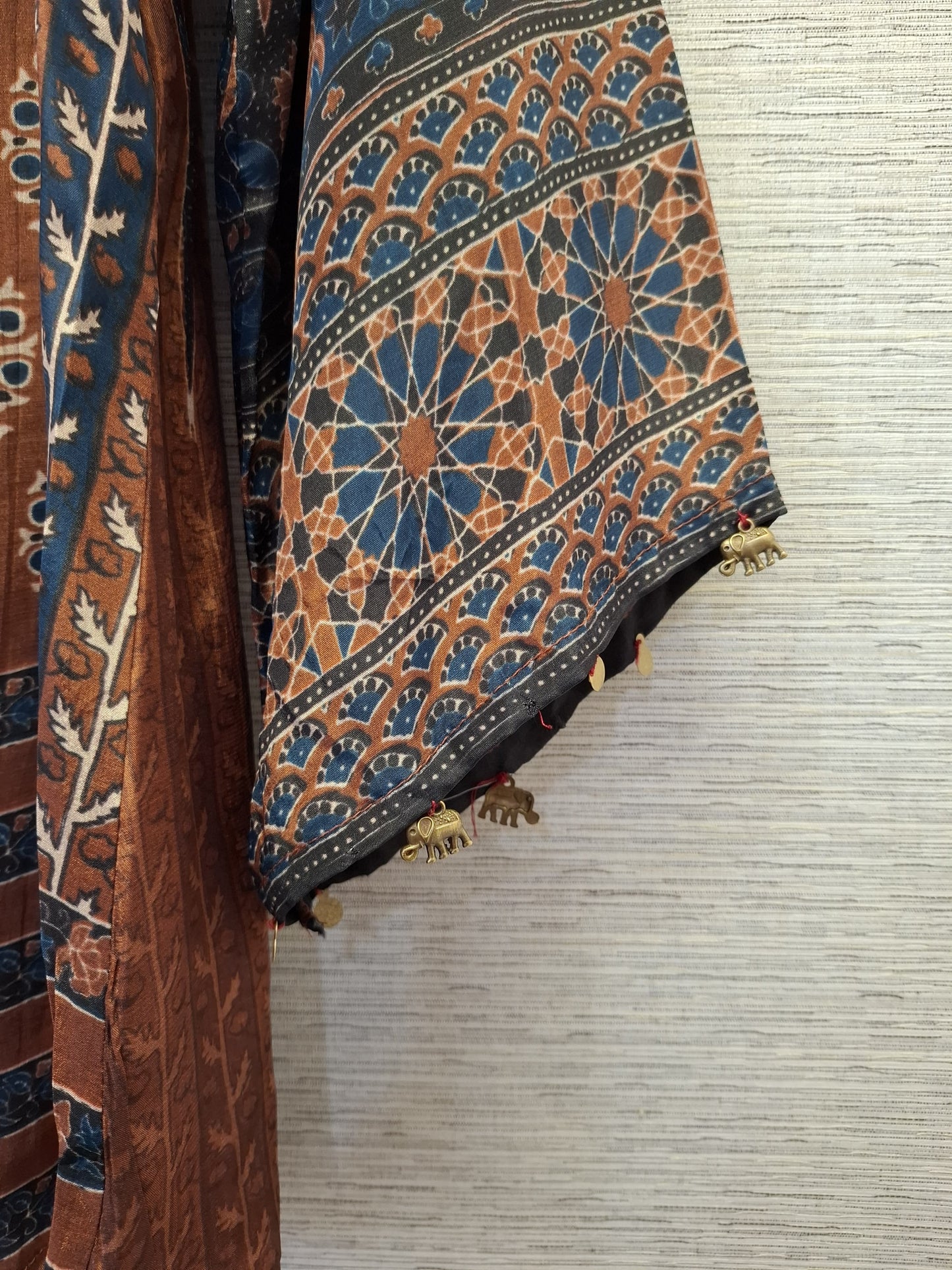 Pure crape Ajrakh print smart shirt (B993)