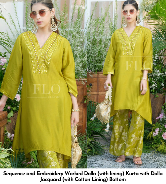 Pure mul silk with lining designer two piece cordset (A1016)