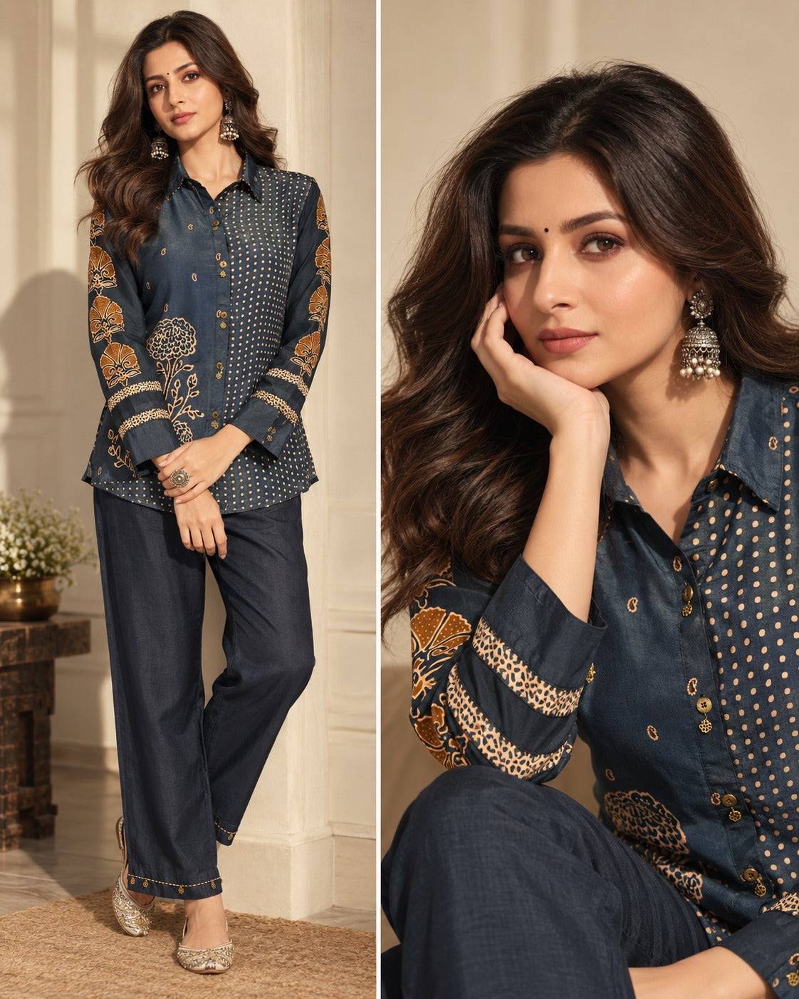 Pure crape smart two piece cordset (S409)
