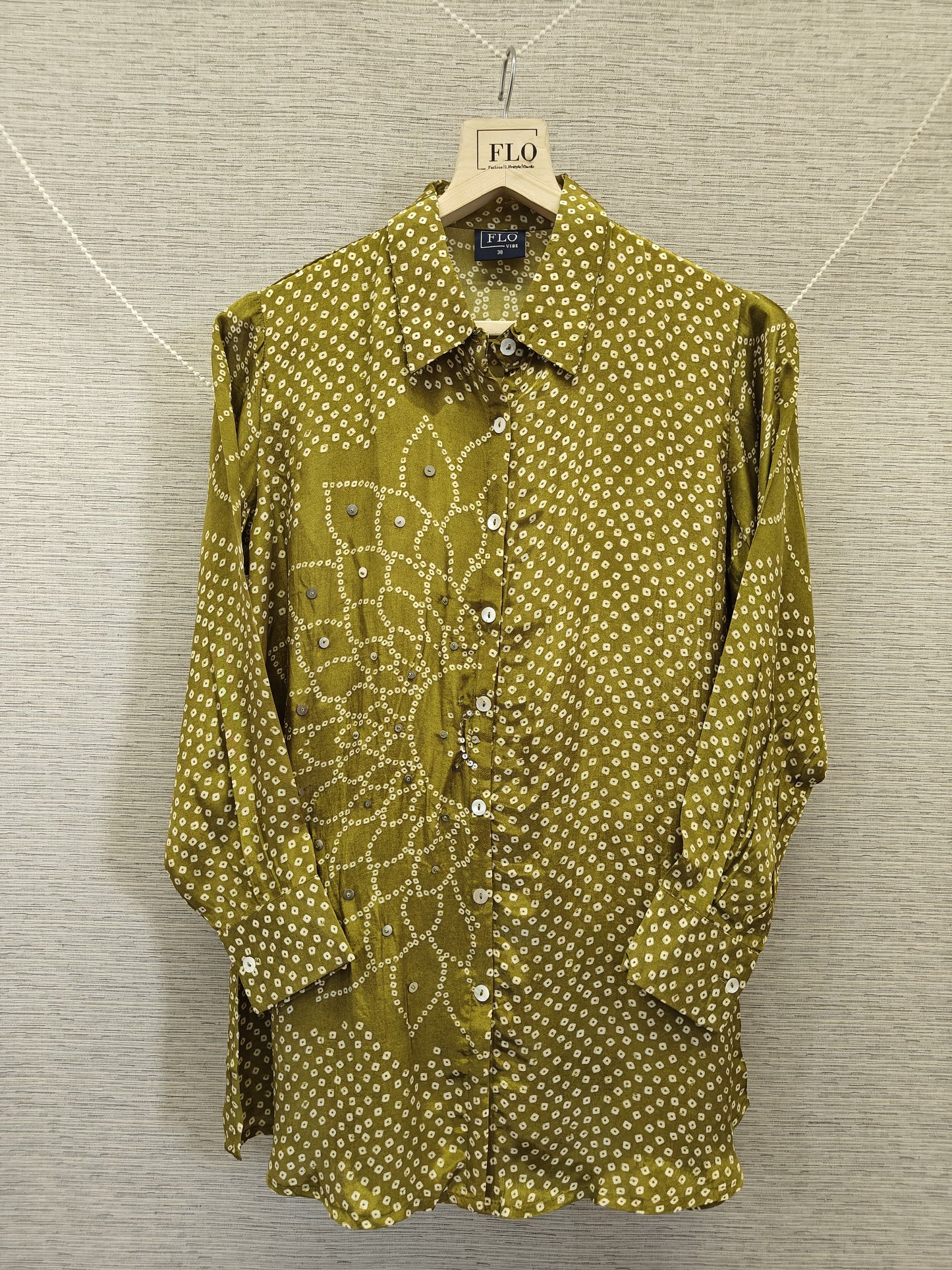 Pure crape bandani print smart shirt (B904)