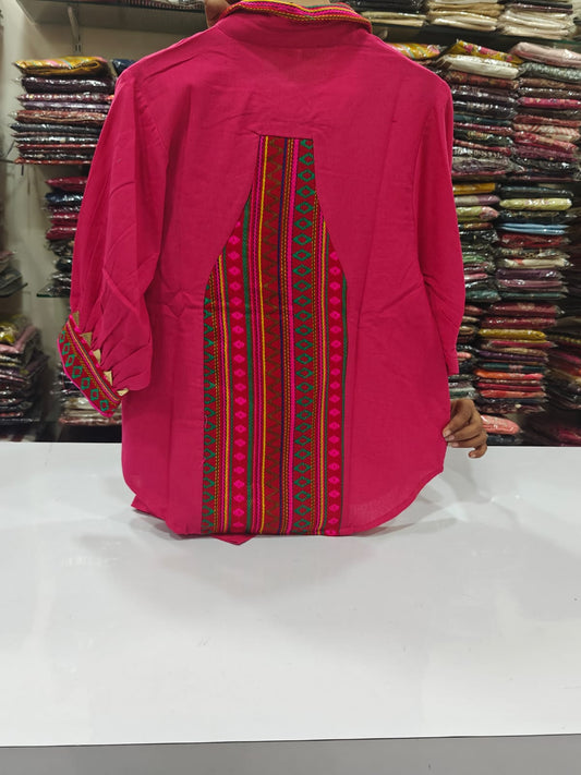 Very stylish boho cordset front and back embroidery patch two piece cordset (C365)