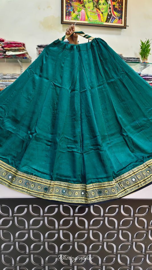 Green gaji silk skirt (A872)