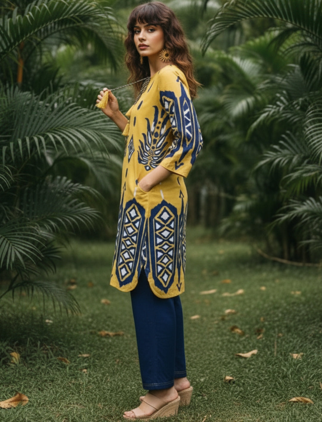 Cotton linen smart two piece cordset (B1030)