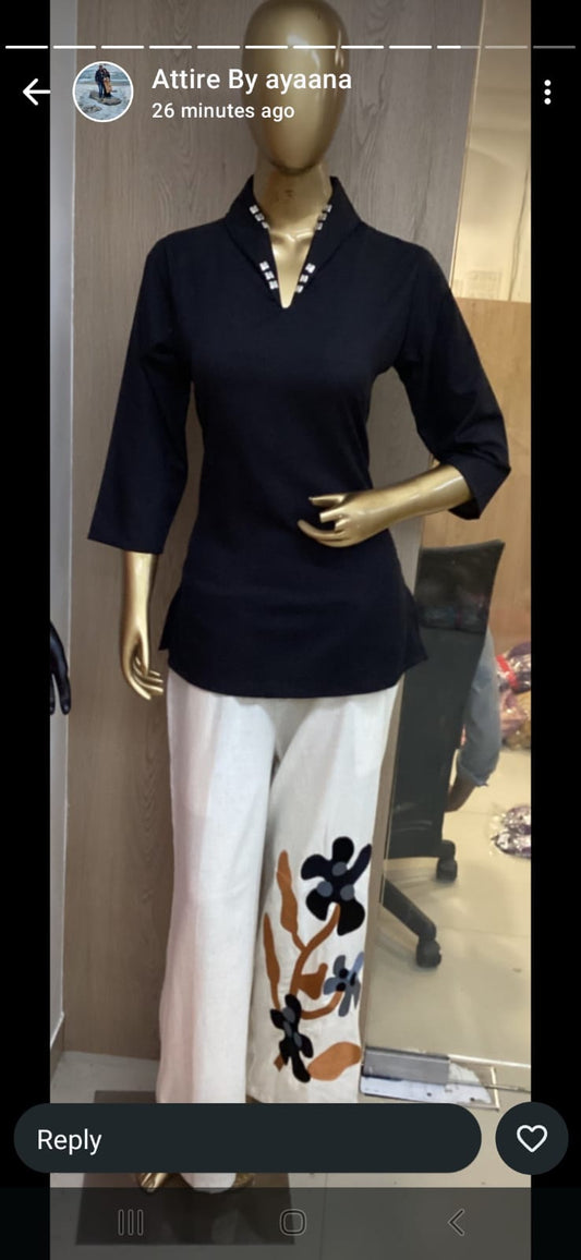 Cotton linen two piece cordset (A373)