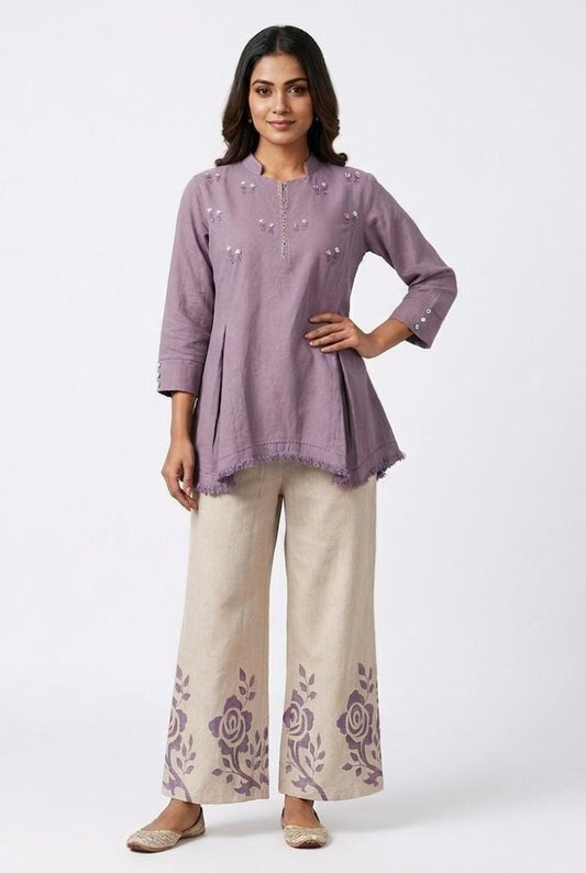Cotton linen smart two piece cordset (B844)