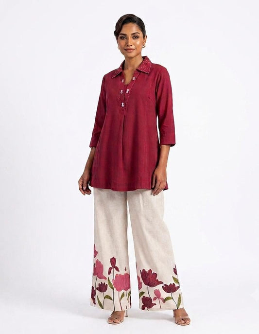 Handloom cotton smart two piece cordset (C239)