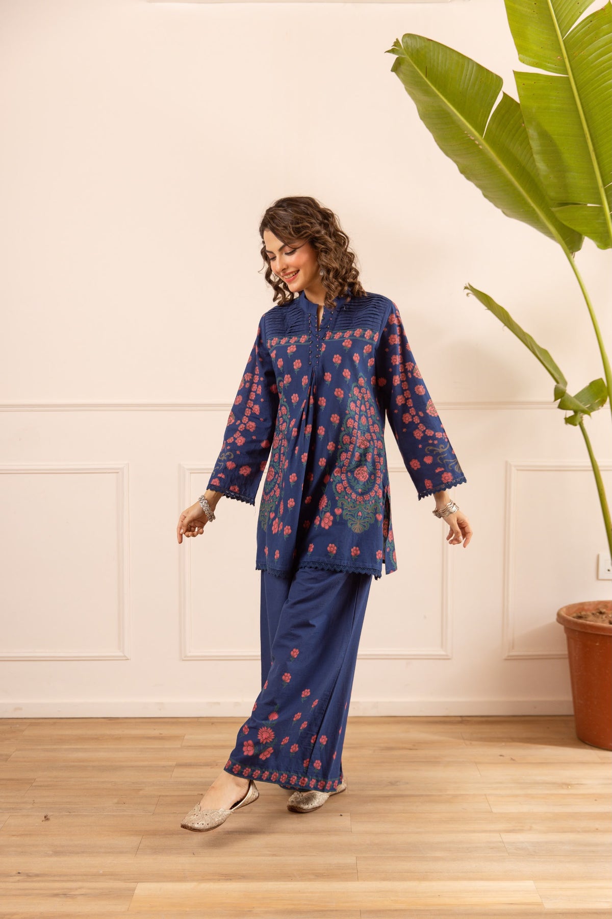 Cotton modal stylish two piece cordset digital print (S443)