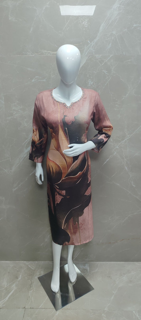 Cotton linen with lining only kurti (B470)