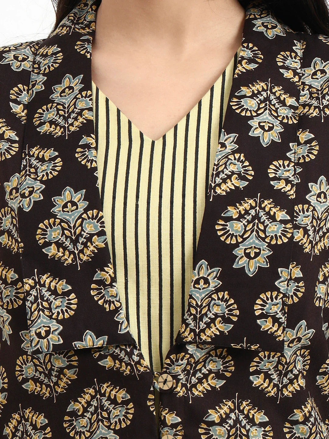 Pure cotton ajrakh print three piece set (A1835)