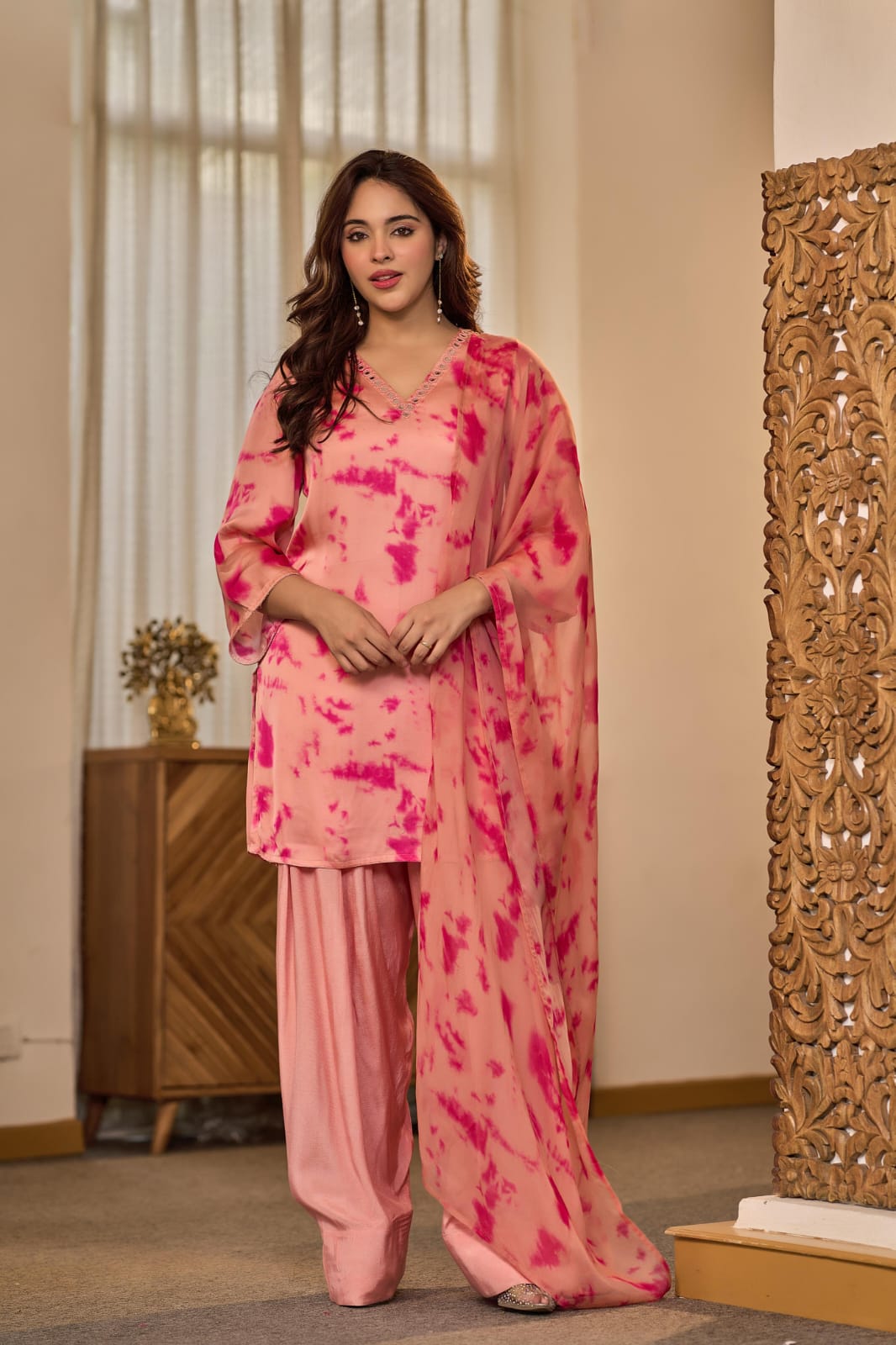 Pure gaji satin silk with farshi salwar three piece set (C237)