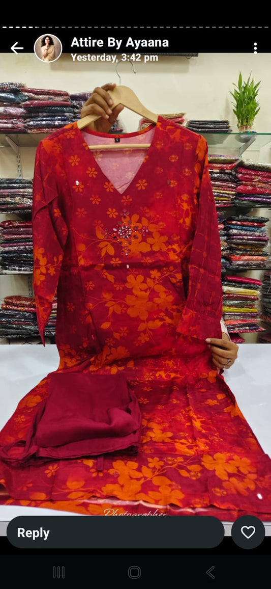 Pure mul silk designer two piece cordset (A994)