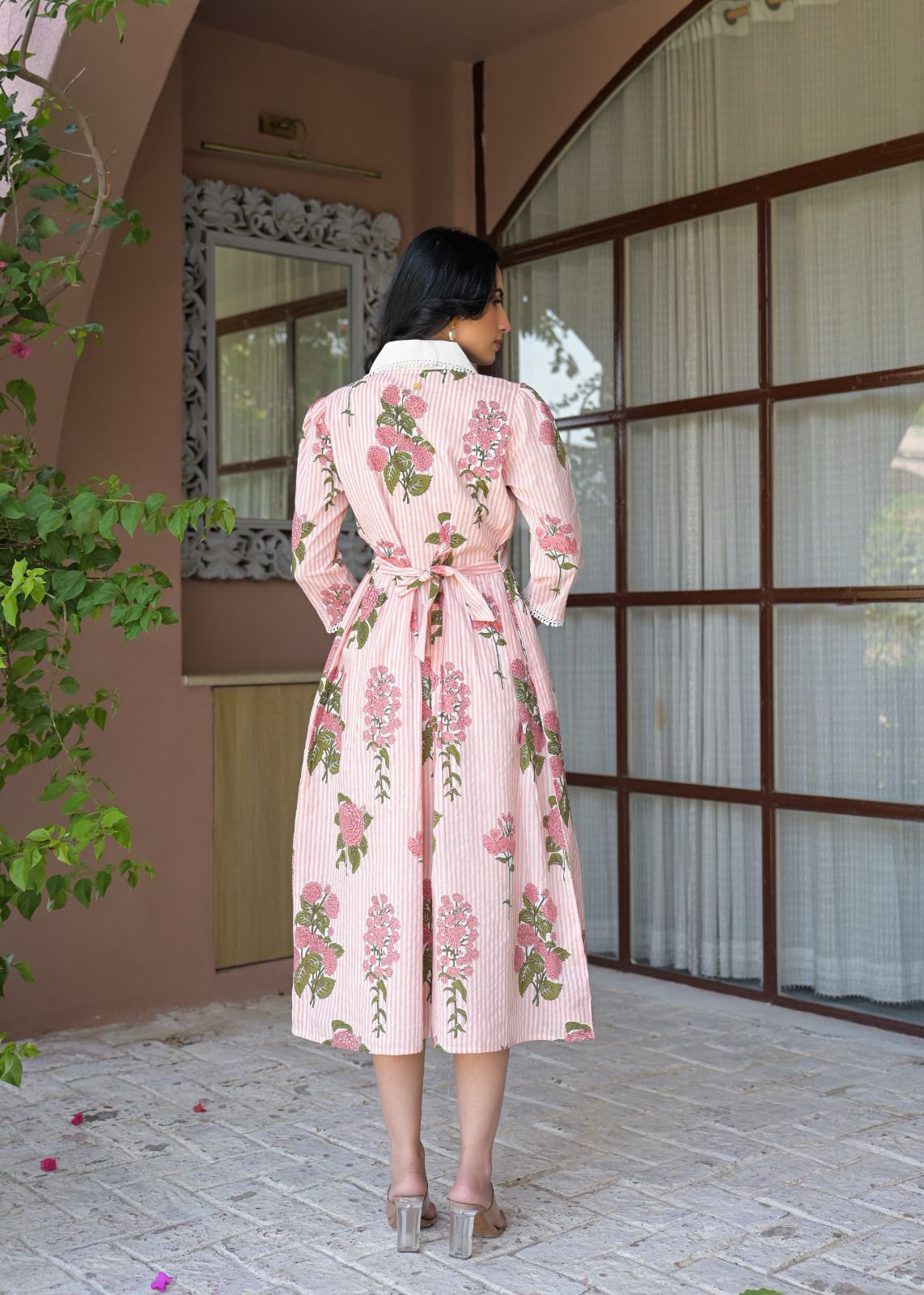 Pure cotton stylish one piece dress with mul lining smart dress (S195)