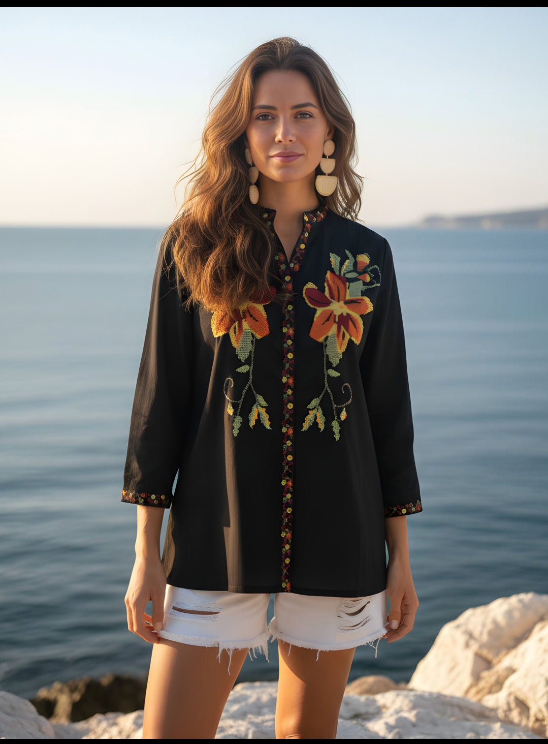 Smart embroidered top (C364)