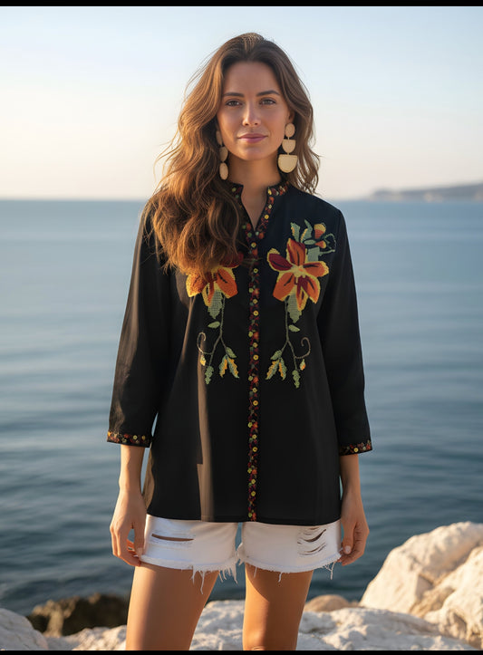 Smart embroidered top (C364)