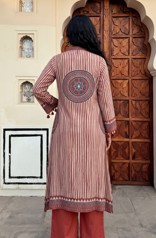 Pure muslin designer smart two piece cordset (C677)