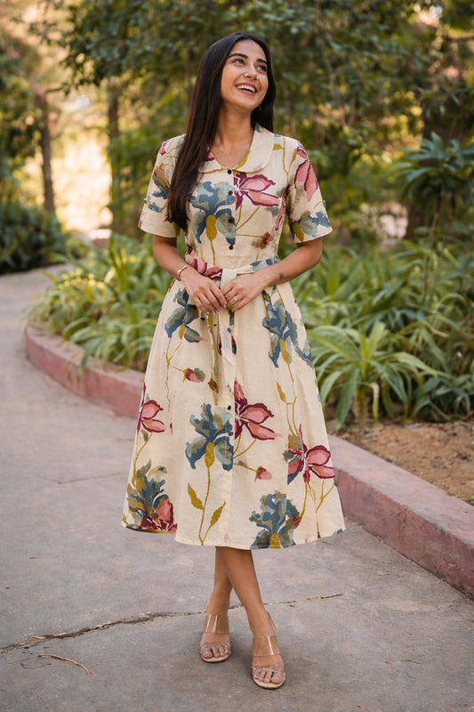 Cotton flex smart one piece dress (B779)