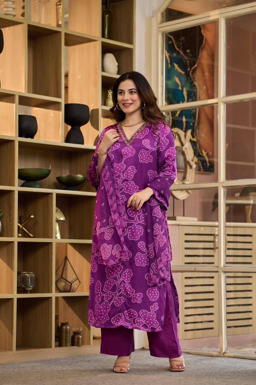 Pure gaji silk three piece set (C437)