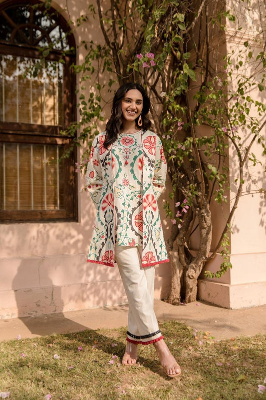 Stylish three piece cotton cordset (A1274)