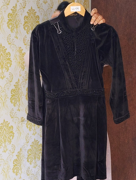 Black velvet designer two piece cordst (W14)