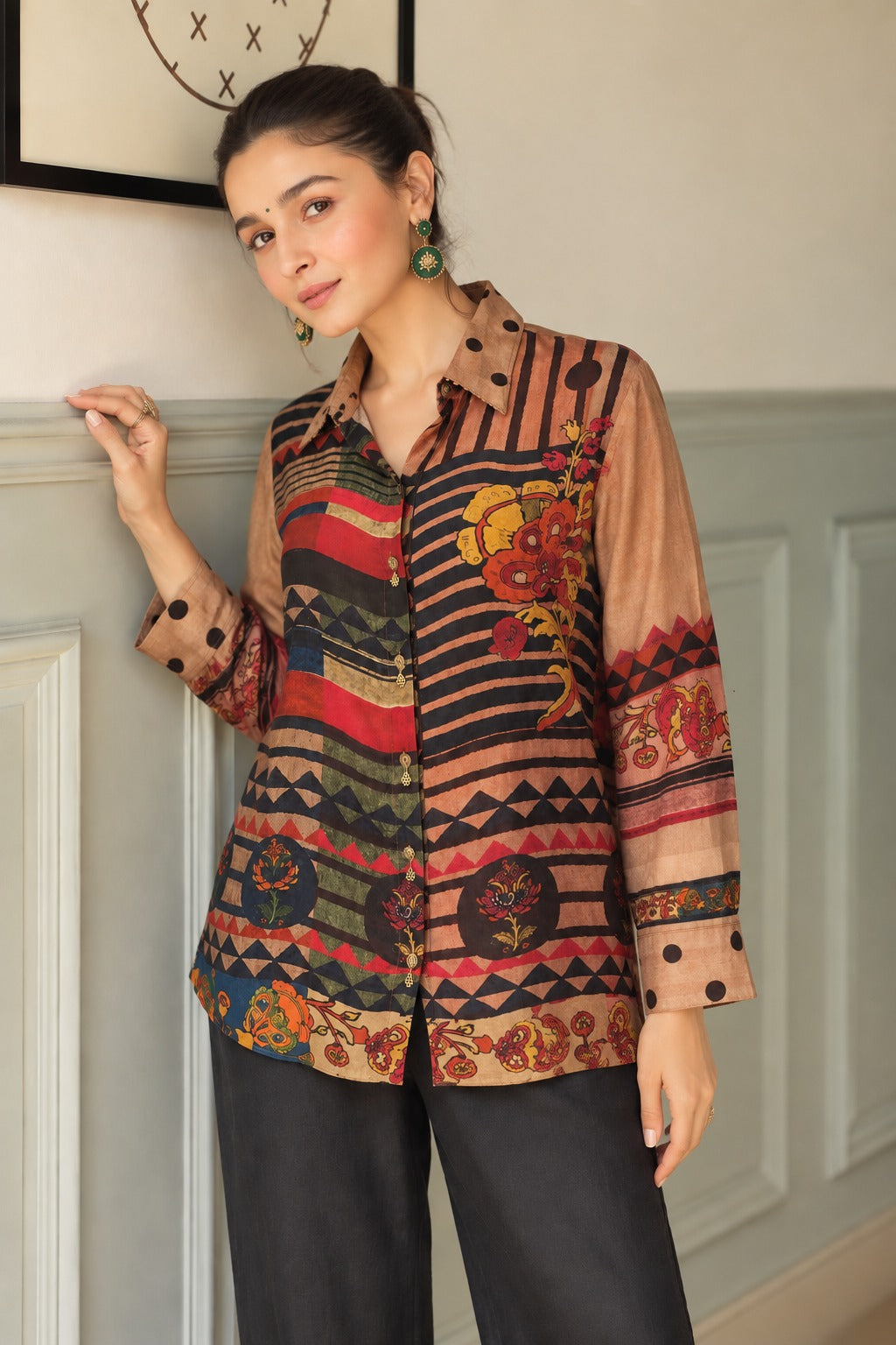 Crape digital print smart two piece cordset (S394)
