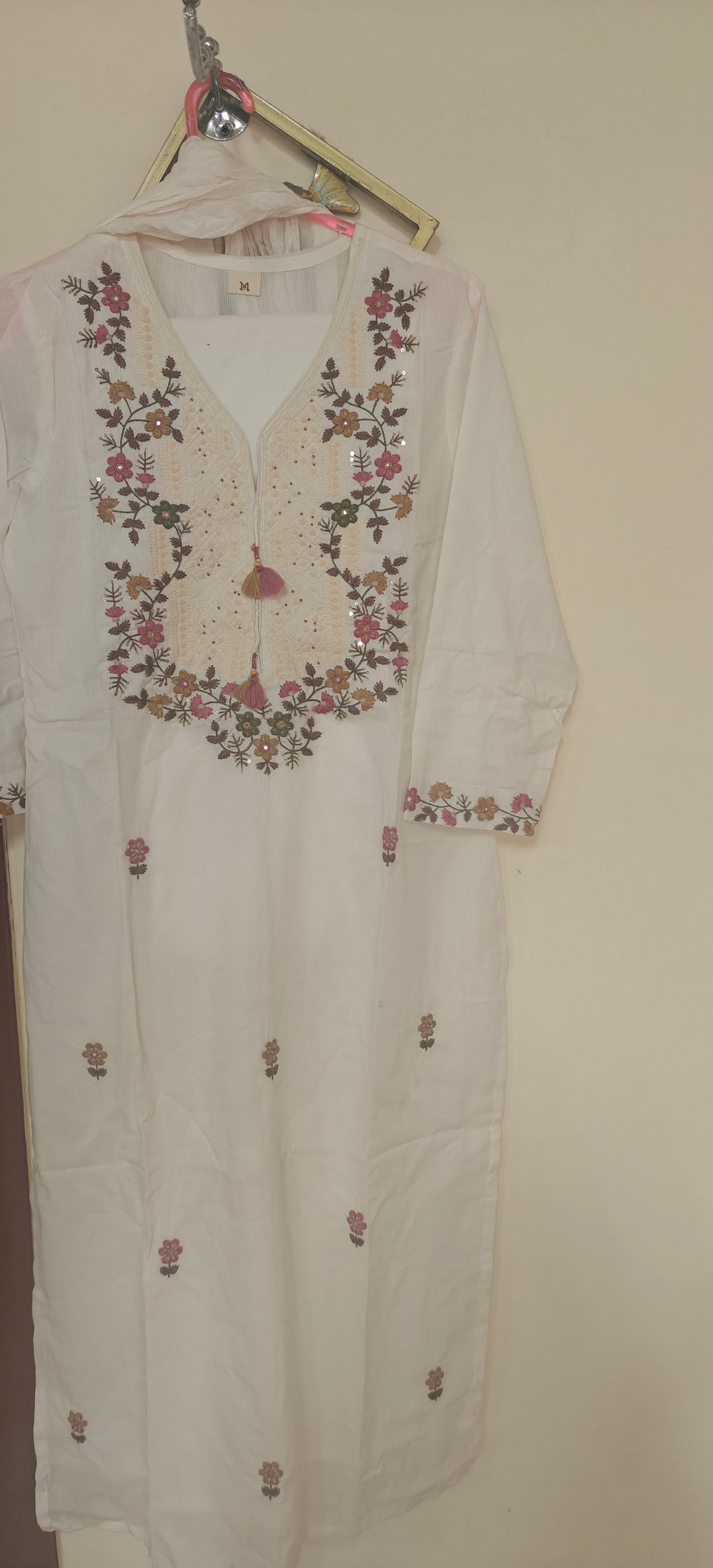 Pure cotton embroidered three piece set (D102)