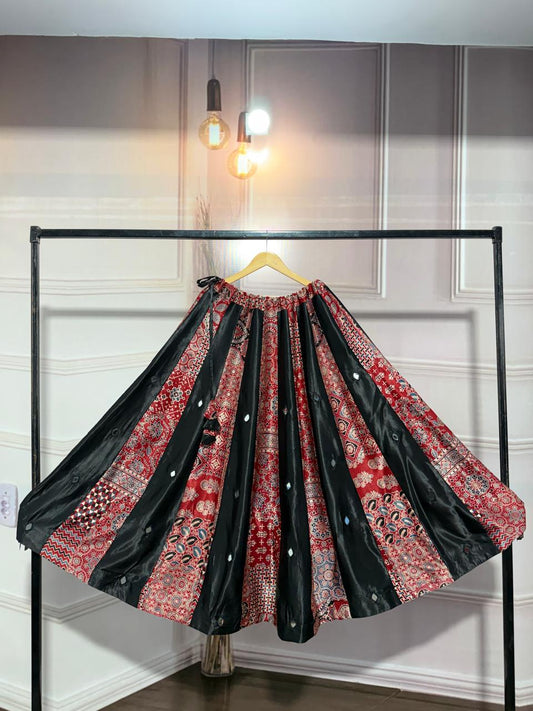 Pure gaji silk flared skirt free size upto (46 sizs) (S389)