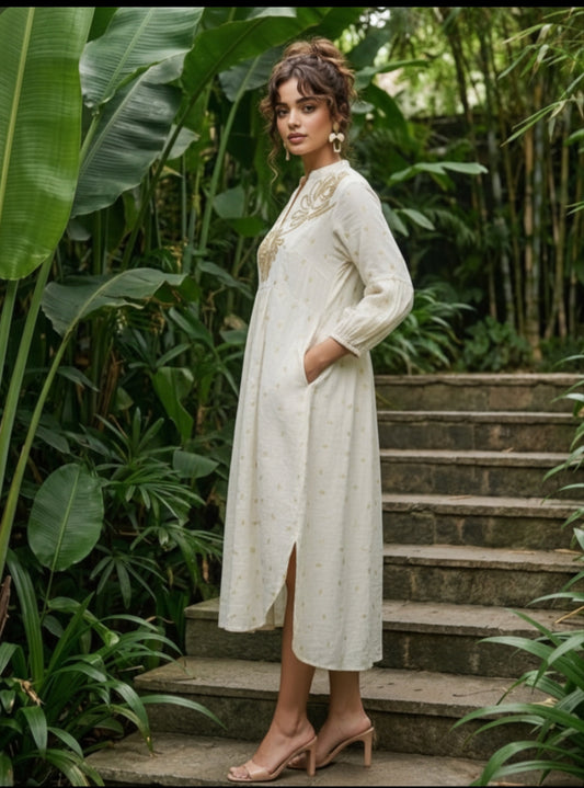 Cotton with lining one piece dress (C145)