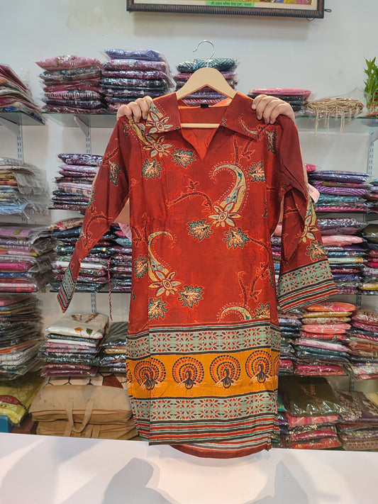 Rust pichwai print only top (A596)