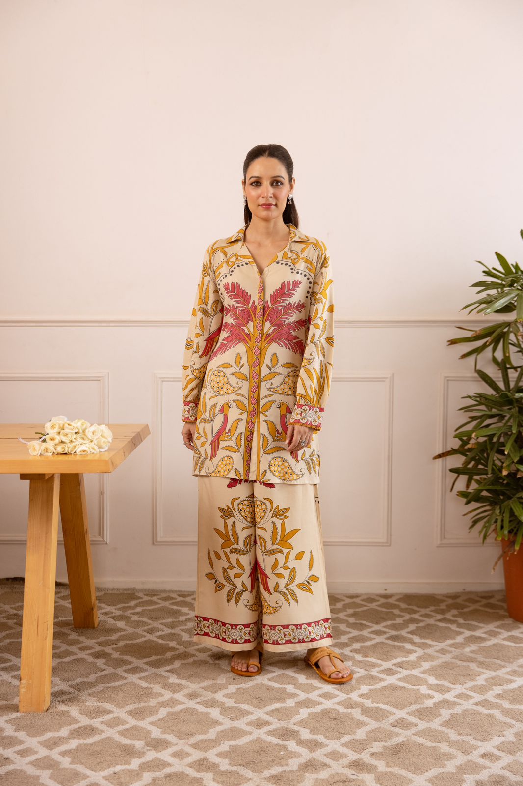 Ivory cotton modal two piece cordset (A964)