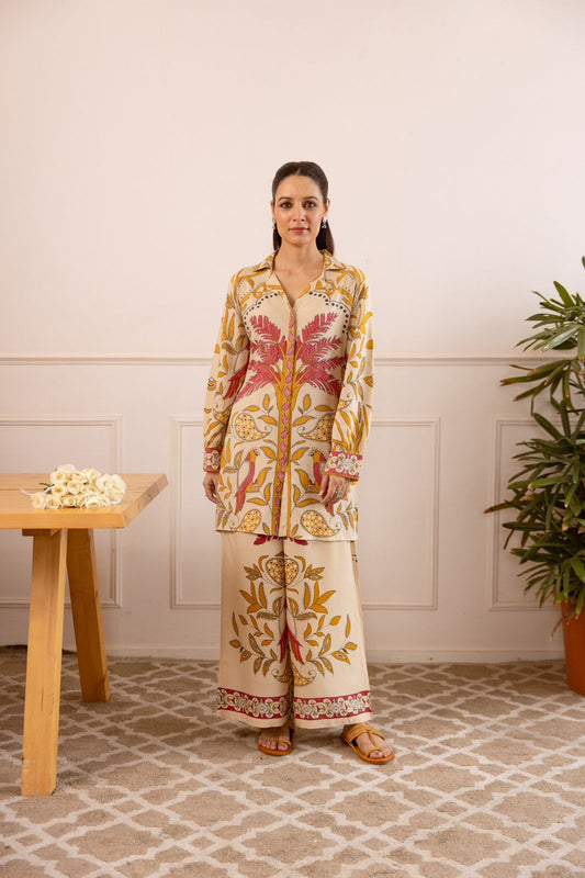 Ivory cotton modal two piece cordset (A964)