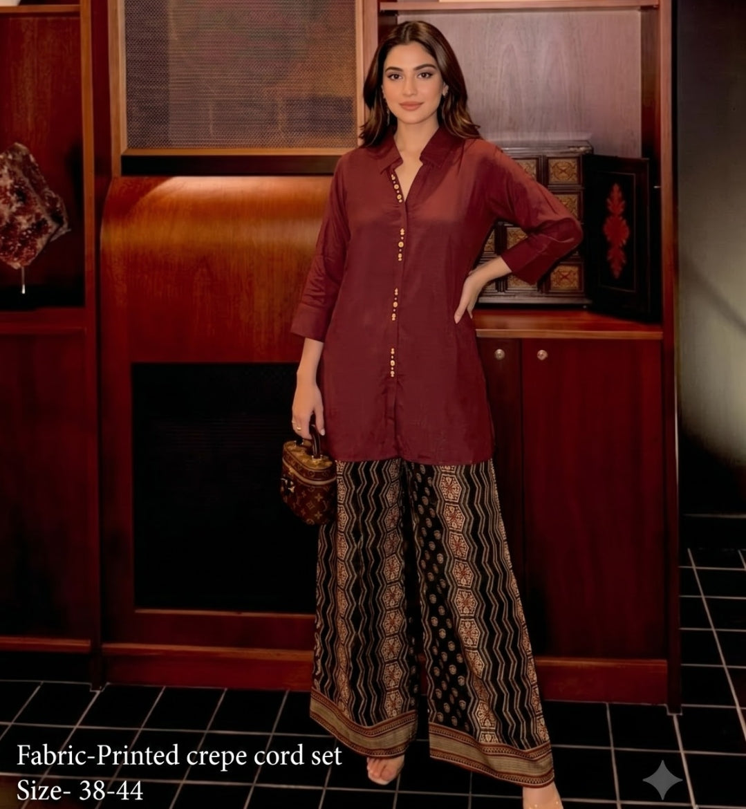 Natural crape smart two piece cordset (C537)