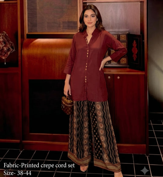 Natural crape smart two piece cordset (C537)