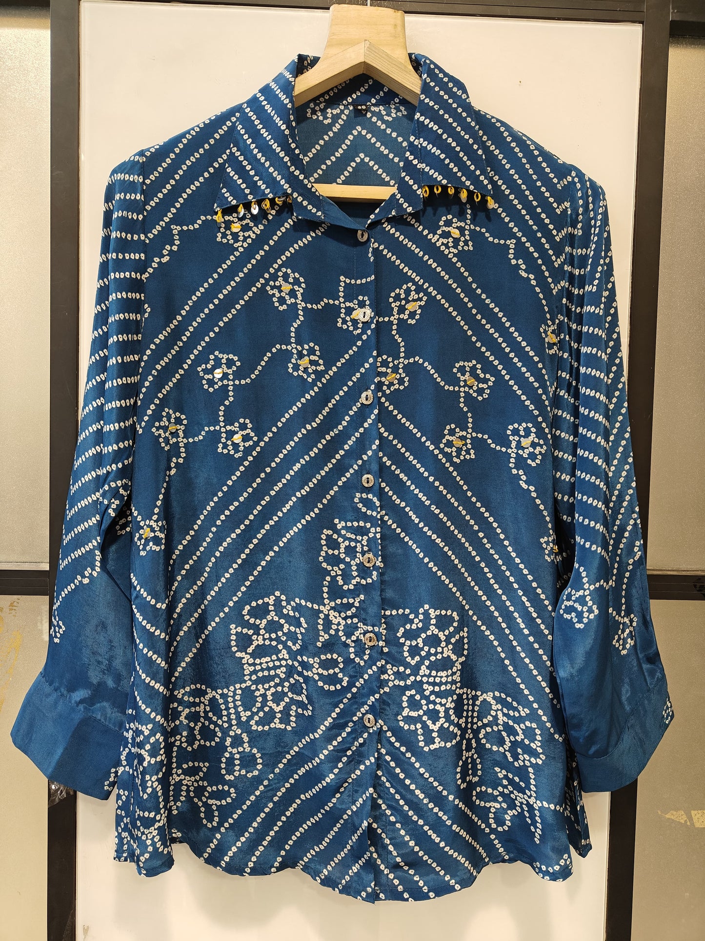 Pure crape bandani print smart shirt  (B861)