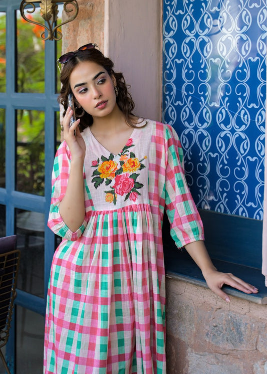 Linen one piece dress (B739)