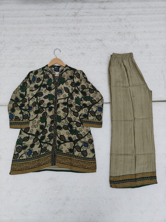 Pure mul silk kalamkari print smart two piece cordset (C220)