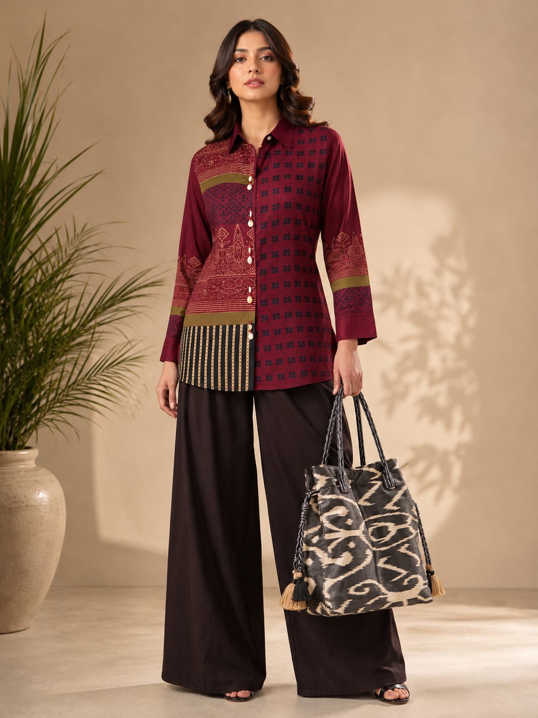 Crape smart shirt (B790)