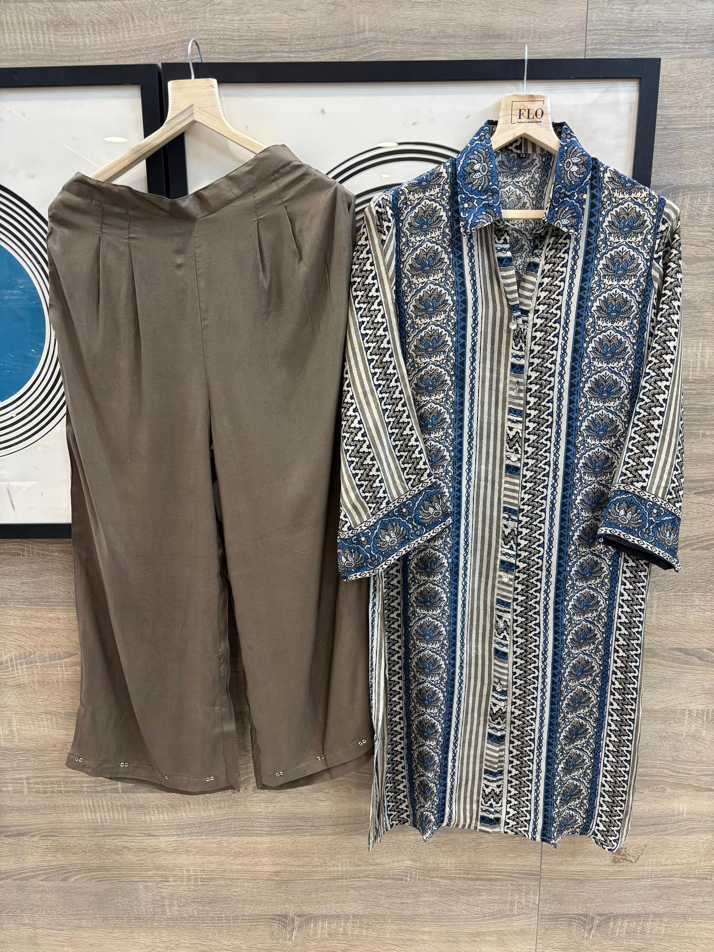 Pure crape digital print smart two piece cordset (B296)