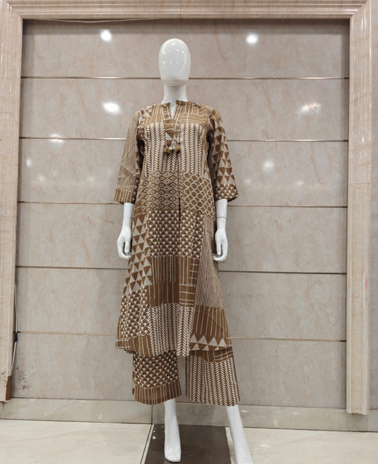 Pure cotton digital print two piece cordset (B177)