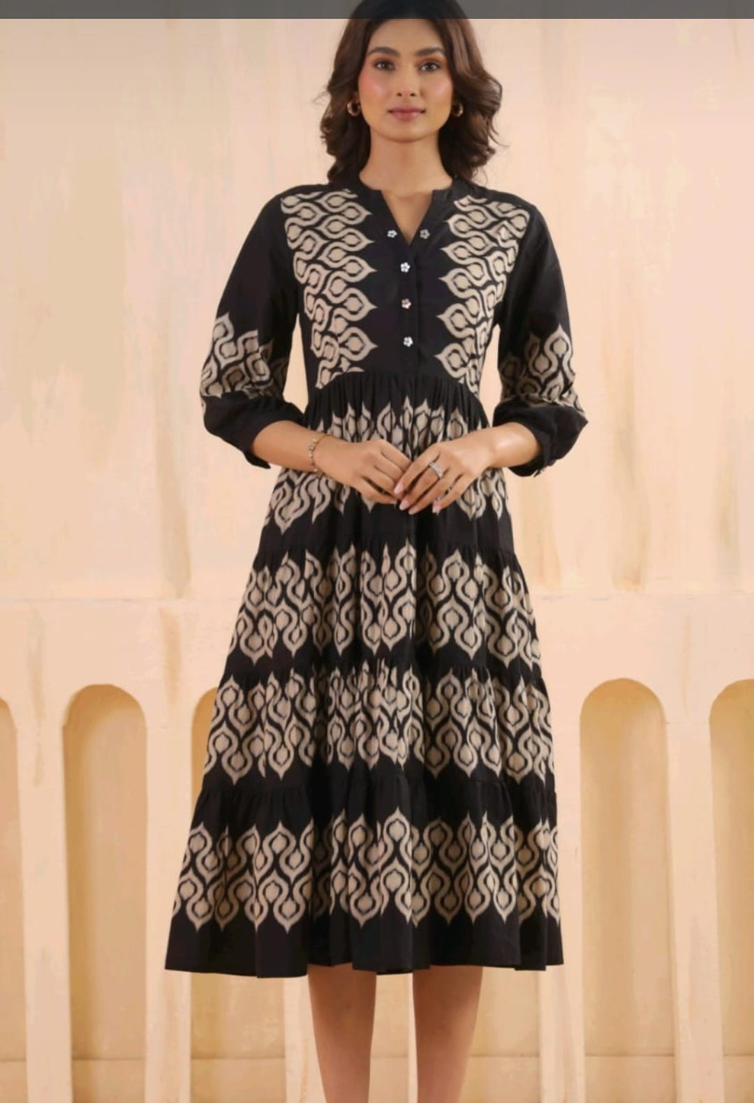 Pure cotton with digital print one piece dress (B229)