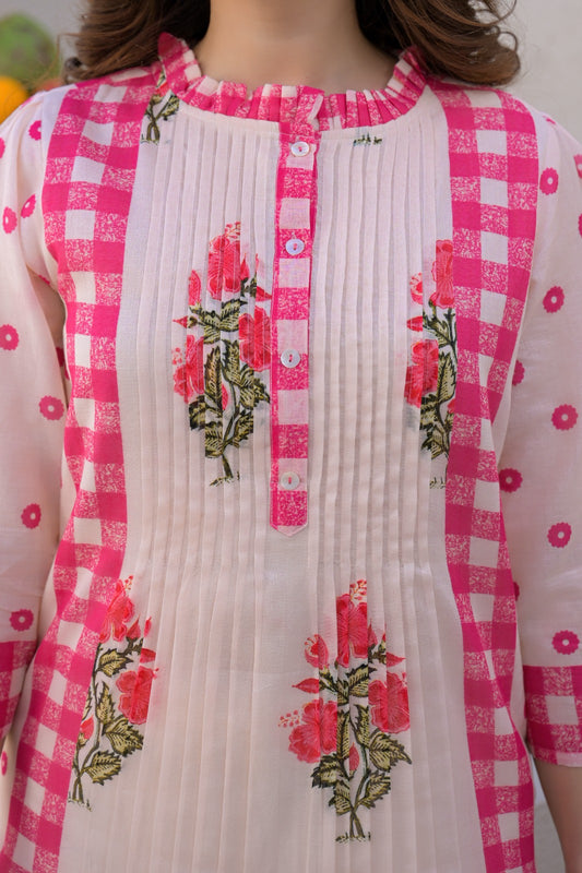 Pure mul cotton with lining very summery smart two piece set (B1038)
