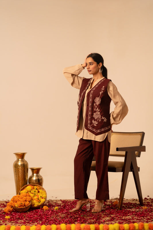 Pure muslin stylish three piece cordset (A1173)