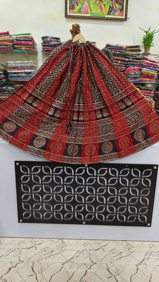 Pure gaji silk skirt free size upto 46 size (B259)