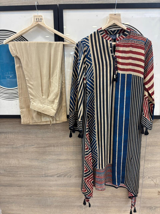 Pure muslin stylish two piece cordset (B326)