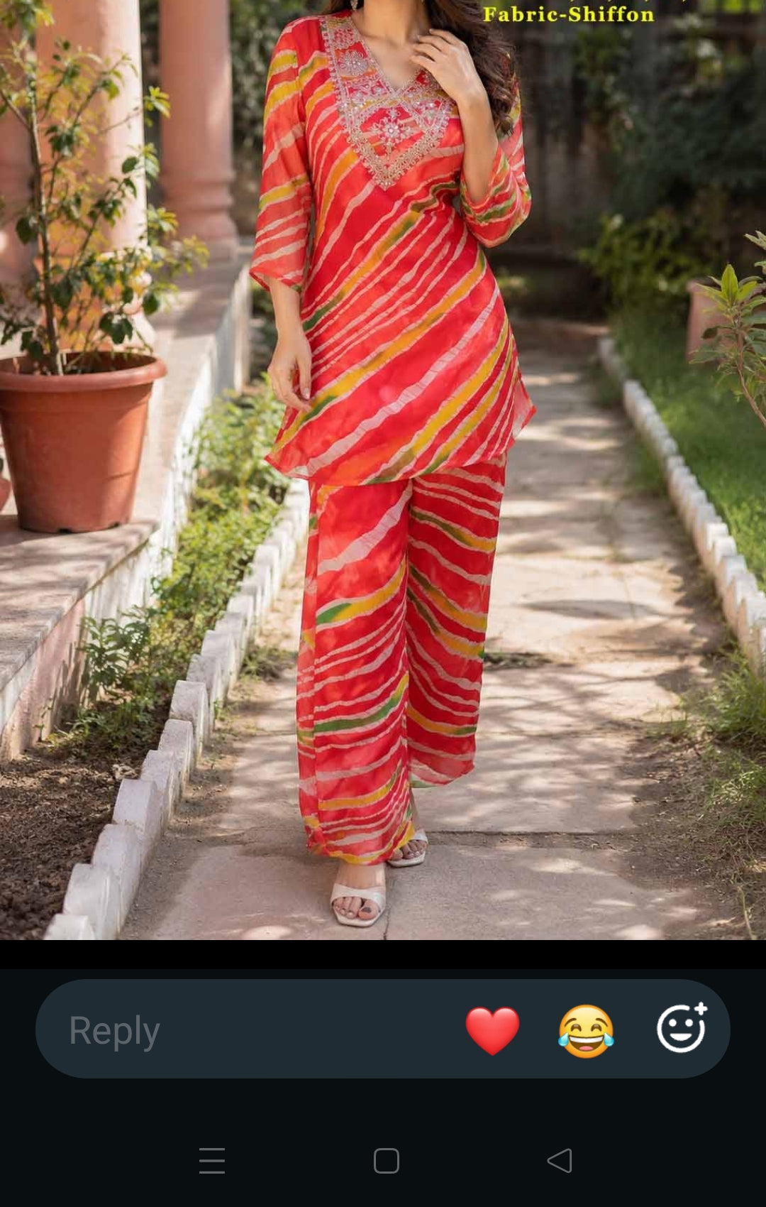 Chiffon with mul lining stylish two piece cordset (C354)