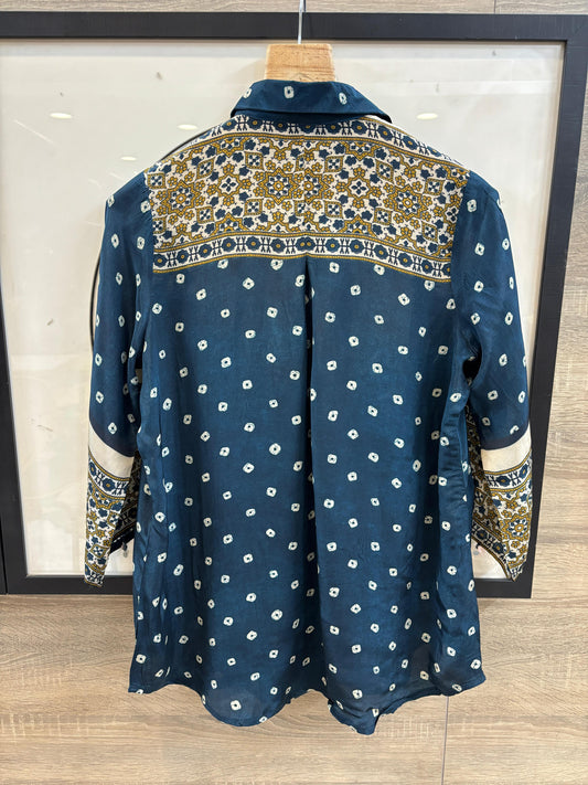 Pure crape bandani print smart shirt (B337)