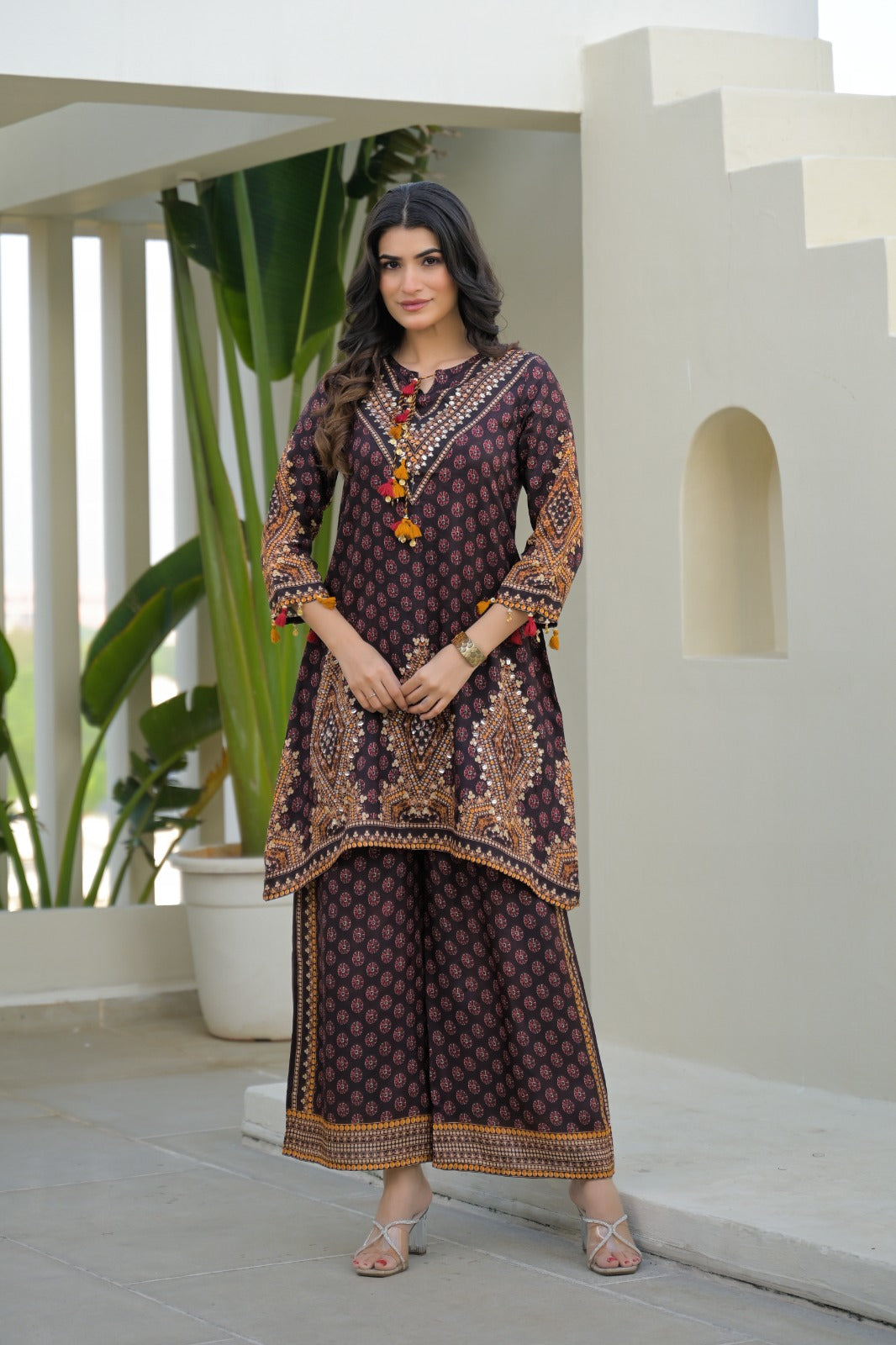 Pure crape with lining smart two piece cordset (B984)