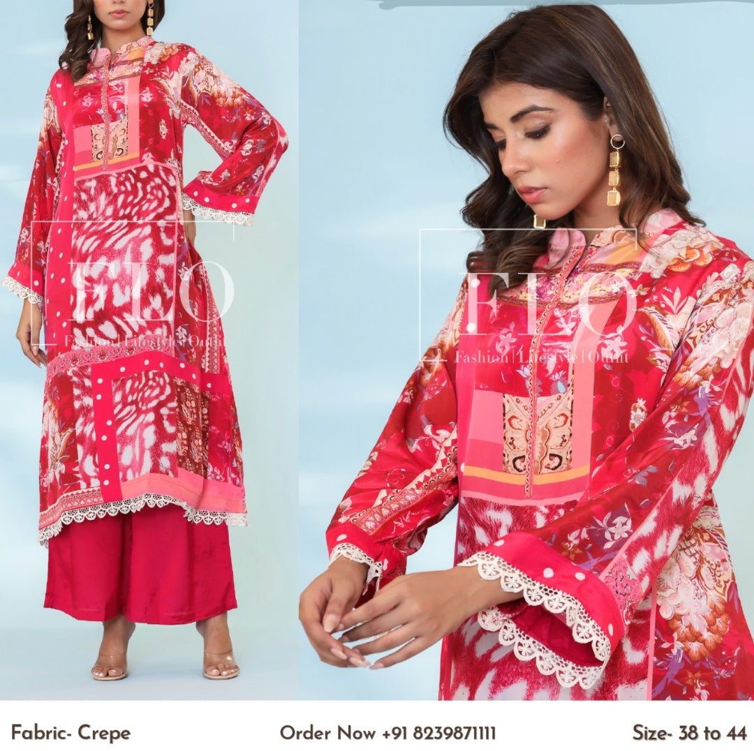 Pure crape designer two piece cordset (A1558)
