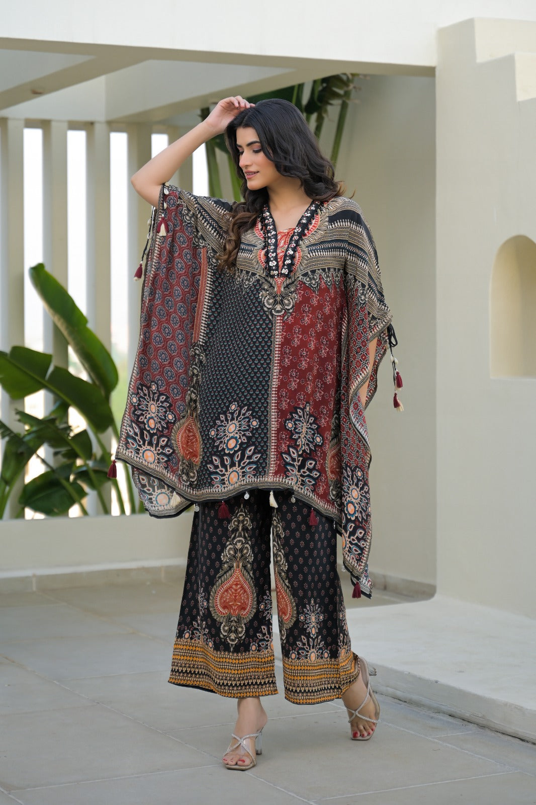 Pure Crape stylish kaftan stylish cordset (C799)